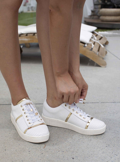 Remi Sneaker - White/Gold-Hinako-Lima & Co