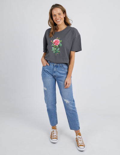 Rose Bloom Tee - Charcoal-Elm Lifestyle-Lima & Co