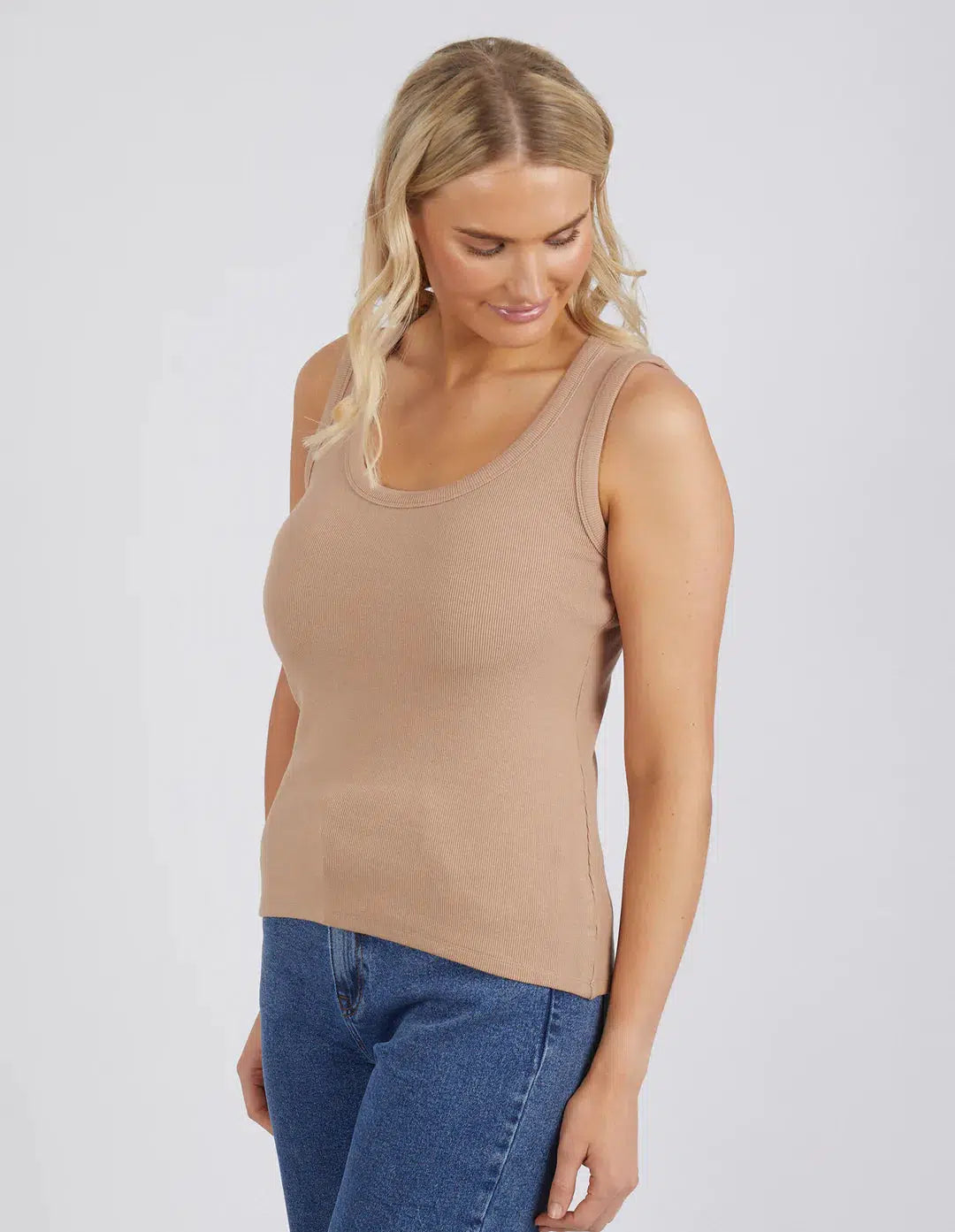 Sadie Rib Tank - Sand-Foxwood-Lima & Co