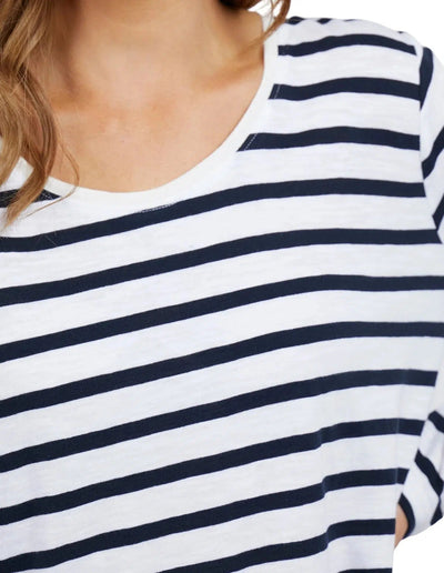 Scoop Long Sleeve Tee - Stripe Navy-Elm Lifestyle-Lima & Co