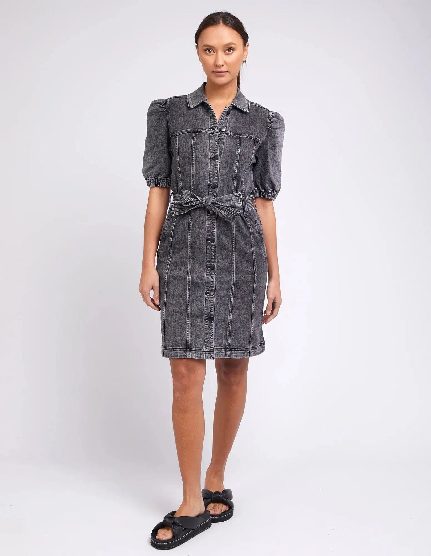 Talbert Denim Dress - Washed Black-Foxwood-Lima & Co