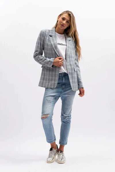The Check Blazer - Blue Check-The Others-Lima & Co