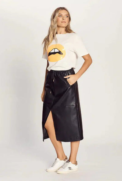 The PU Aline Skirt - Black-The Others-Lima & Co