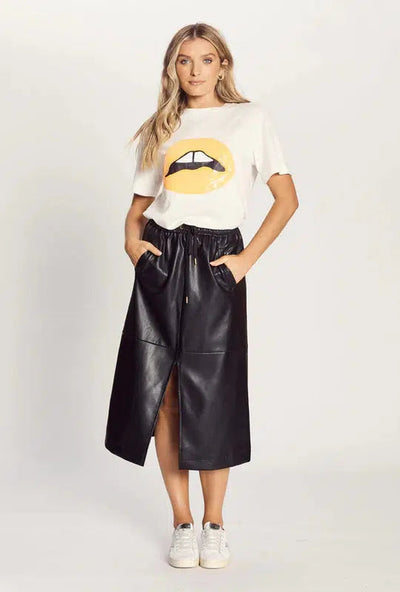 The PU Aline Skirt - Black-The Others-Lima & Co