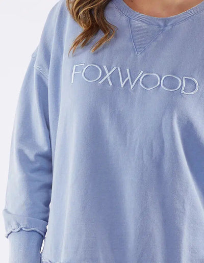 Washed Simplified Crew - Light Blue-Foxwood-Lima & Co