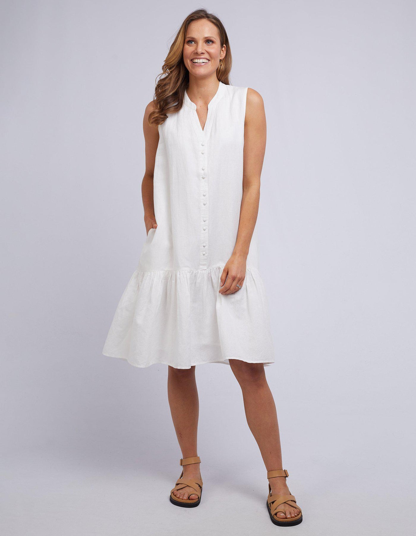 YARRA DRESS WHITE-Foxwood-Lima & Co