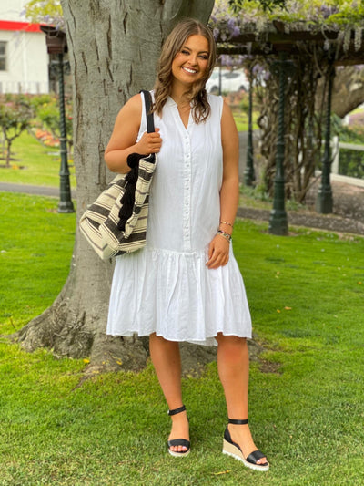 Yarra Dress - White-Foxwood-Lima & Co